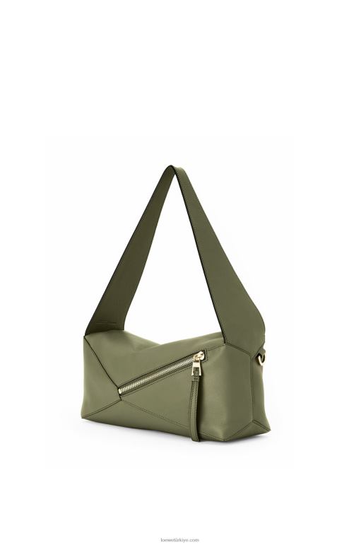 Loewe Nappa dana derisinden yapboz hobo çantası 02600471 kadınlar avokado yeşili