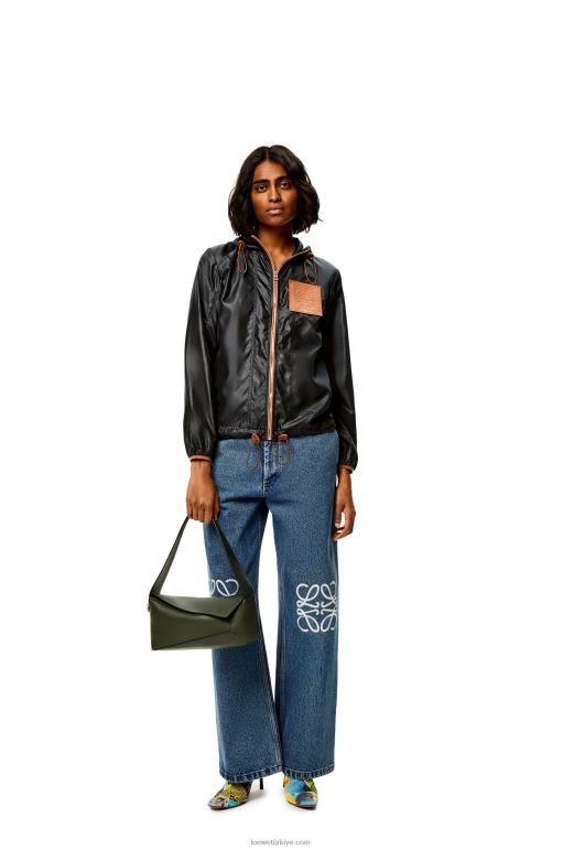 Loewe Nappa dana derisinden yapboz hobo çantası 02600472 kadınlar eski haki