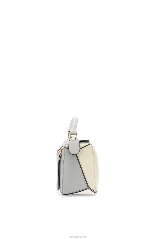 Loewe klasik dana derisinden küçük yapboz çanta 02600516 kadınlar kül grisi/mermer yeşili