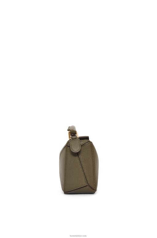 Loewe klasik dana derisinden mini yapboz çanta 02600202 kadınlar koyu haki yeşil