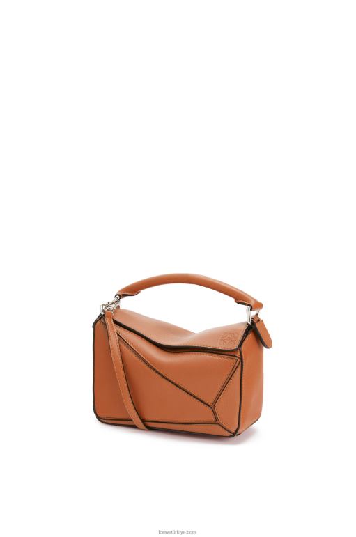 Loewe klasik dana derisinden mini yapboz çanta 02600214 kadınlar bronzlaşmak