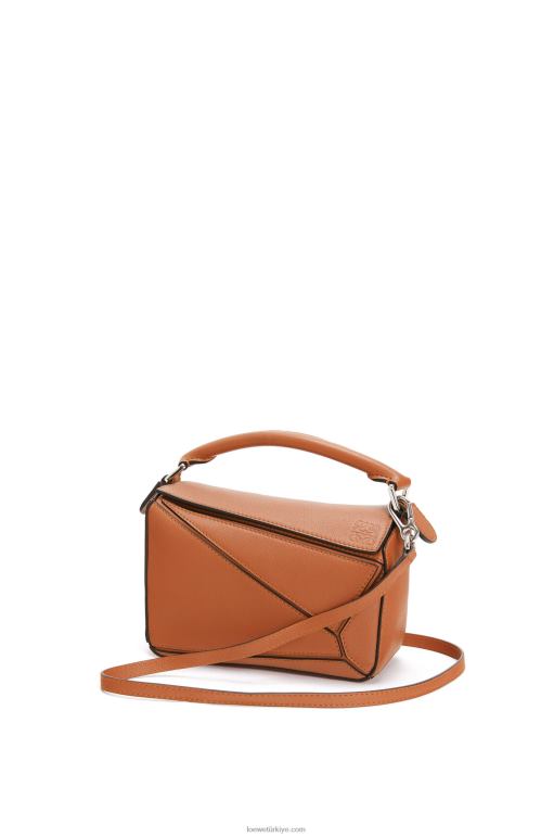 Loewe klasik dana derisinden mini yapboz çanta 02600214 kadınlar bronzlaşmak