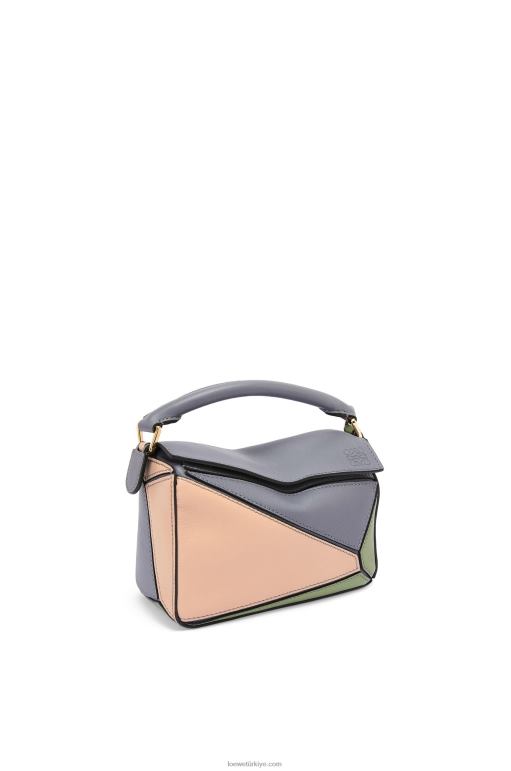 Loewe klasik dana derisinden mini yapboz çanta 02600284 kadınlar asfalt grisi/çıplak