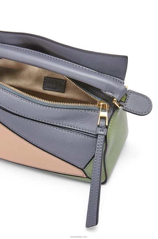 Loewe klasik dana derisinden mini yapboz çanta 02600284 kadınlar asfalt grisi/çıplak