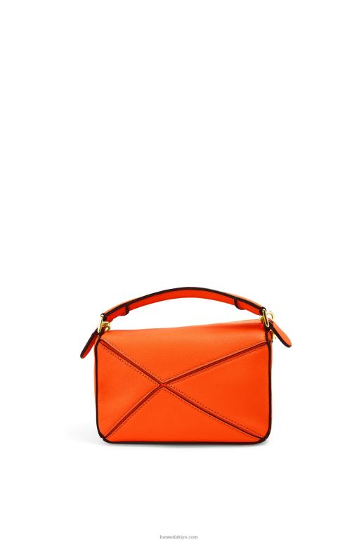 Loewe klasik dana derisinden mini yapboz çanta 02600285 kadınlar turuncu