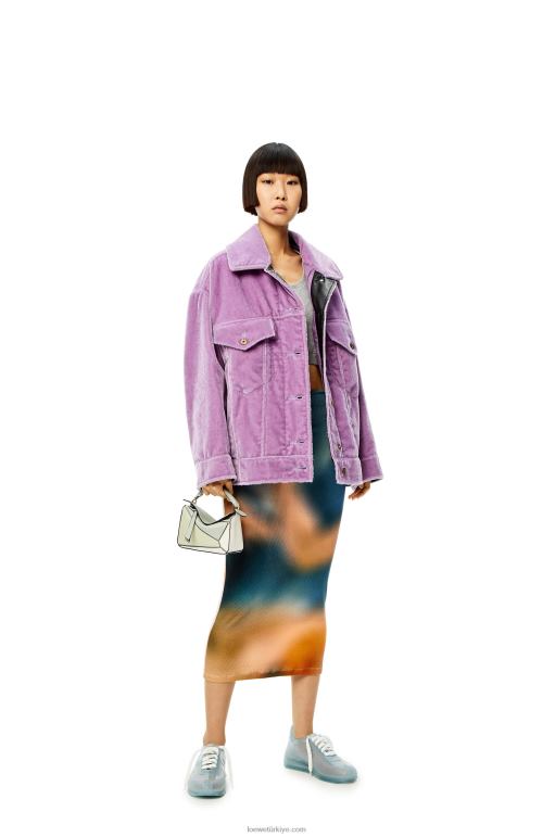 Loewe klasik dana derisinden mini yapboz çanta 02600288 kadınlar kül grisi/mermer yeşili