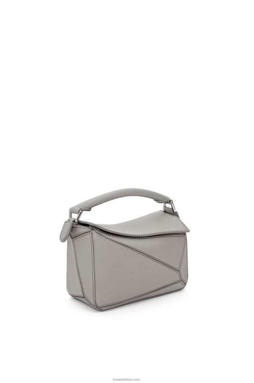 Loewe klasik dana derisinden mini yapboz çanta 02600314 kadınlar inci grisi