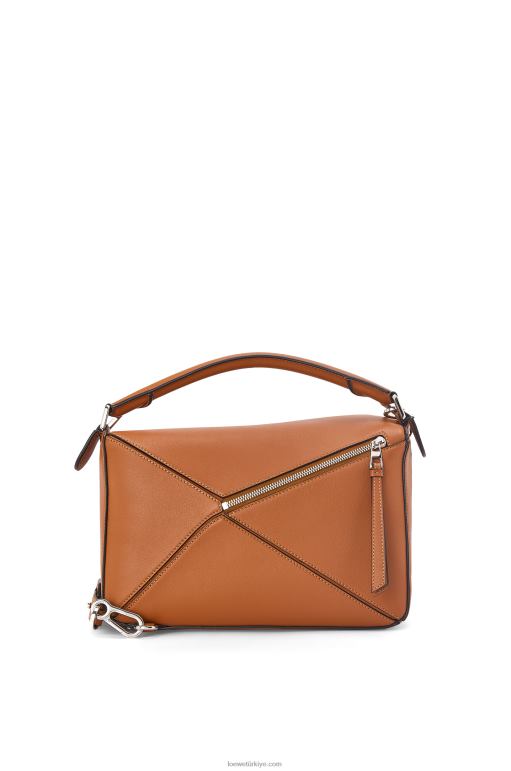 Loewe klasik dana derisinden yapboz çanta 02600487 kadınlar bronzlaşmak