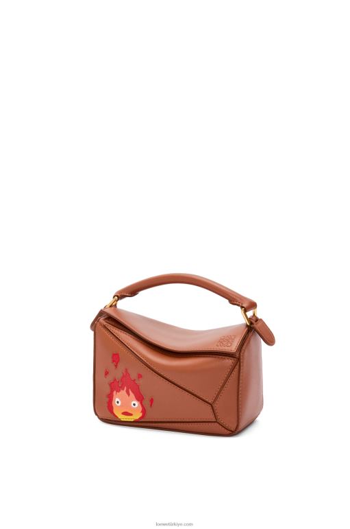 Loewe saten dana derisinden calcifer mini yapboz çanta 02600260 kadınlar pas