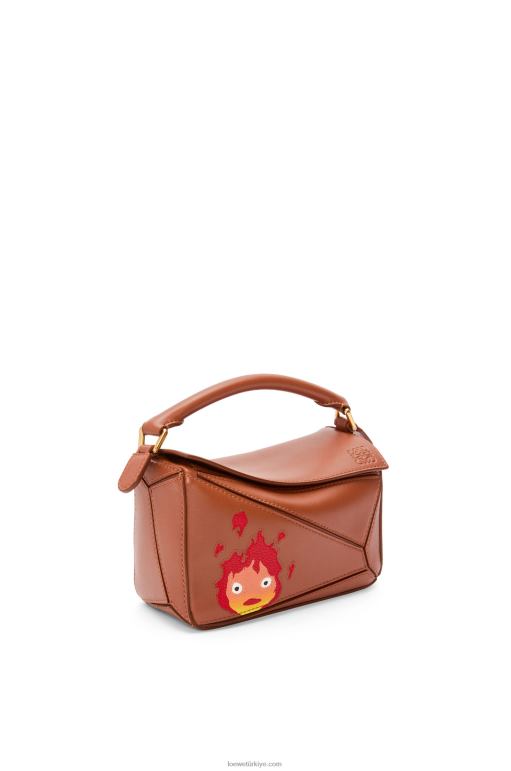 Loewe saten dana derisinden calcifer mini yapboz çanta 02600260 kadınlar pas