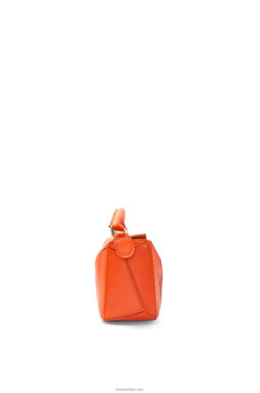 Loewe saten dana derisinden calcifer mini yapboz çanta 02600261 kadınlar turuncu