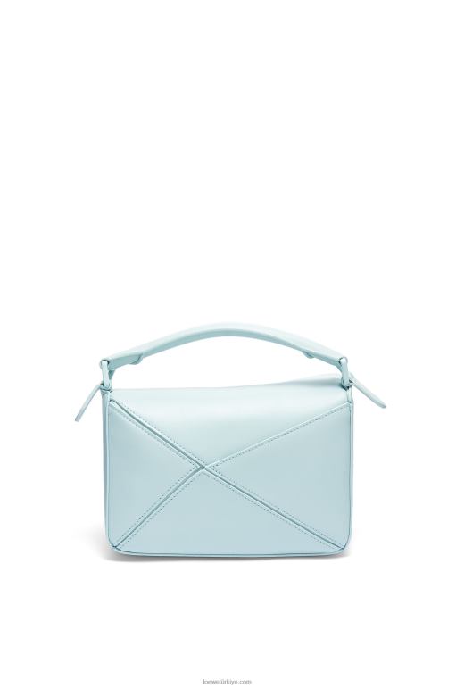 Loewe saten dana derisinden küçük yapboz çanta 02600459 kadınlar akuamarin