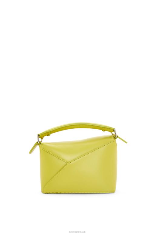 Loewe saten dana derisinden mini puzzle kenar çantası 02600211 kadınlar limon sarısı