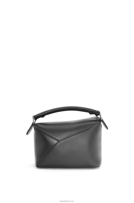 Loewe saten dana derisinden mini puzzle kenar çantası 02600219 kadınlar siyah