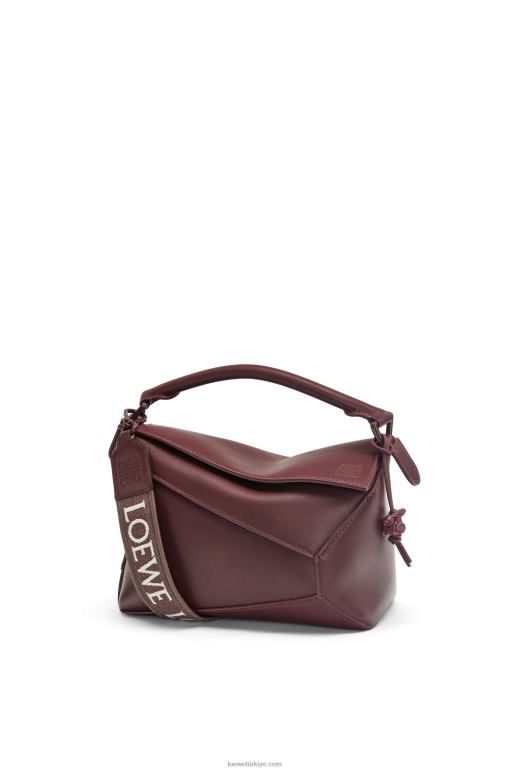 Loewe saten dana derisinden yapboz kenarlı küçük çanta 02600274 kadınlar de boeuf sır söyledi