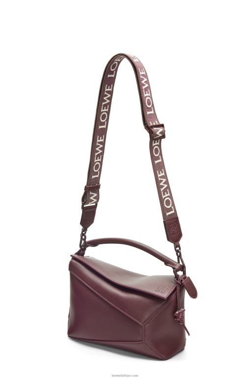 Loewe saten dana derisinden yapboz kenarlı küçük çanta 02600274 kadınlar de boeuf sır söyledi