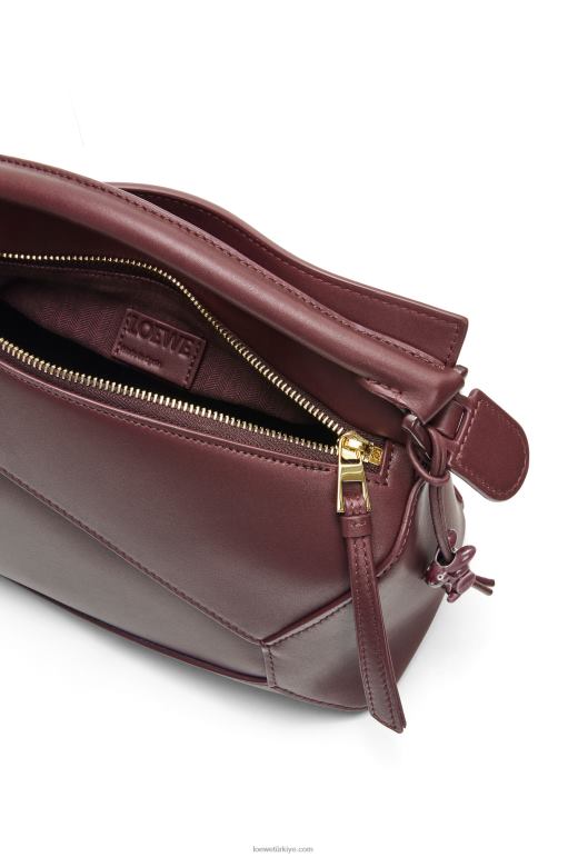 Loewe saten dana derisinden yapboz kenarlı küçük çanta 02600274 kadınlar de boeuf sır söyledi
