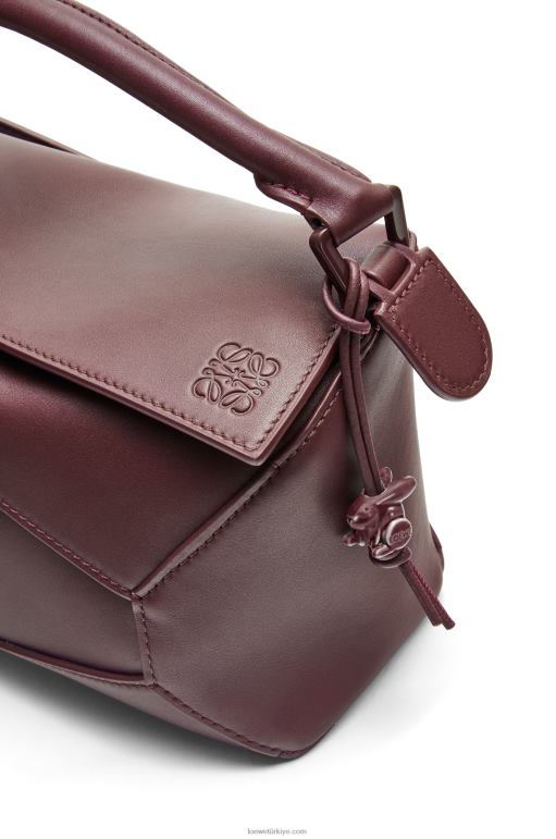 Loewe saten dana derisinden yapboz kenarlı küçük çanta 02600274 kadınlar de boeuf sır söyledi