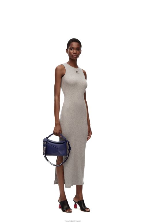 Loewe saten dana derisinden yapboz kenarlı küçük çanta 02600531 kadınlar derin mor sır