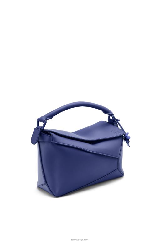 Loewe saten dana derisinden yapboz kenarlı küçük çanta 02600531 kadınlar derin mor sır
