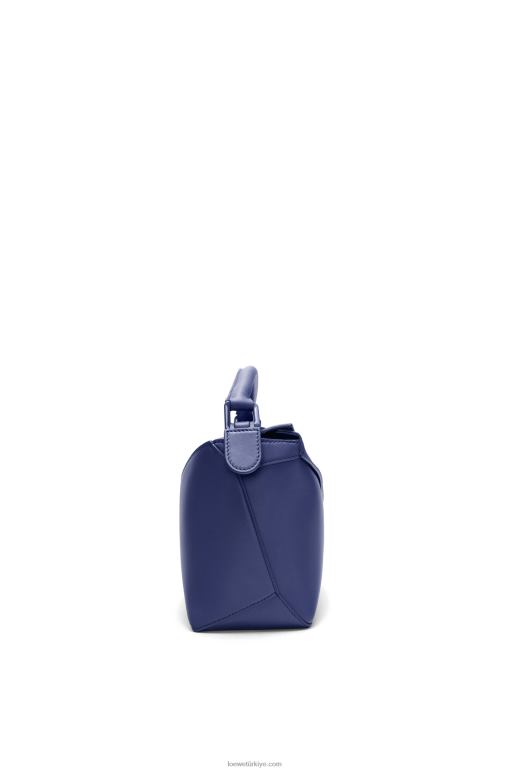 Loewe saten dana derisinden yapboz kenarlı küçük çanta 02600531 kadınlar derin mor sır