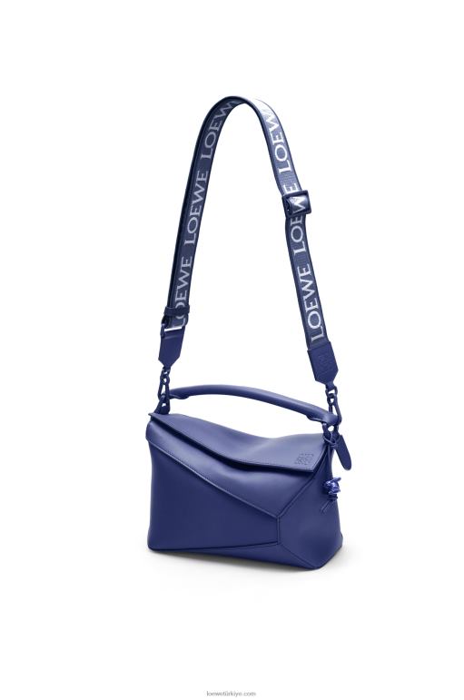Loewe saten dana derisinden yapboz kenarlı küçük çanta 02600531 kadınlar derin mor sır