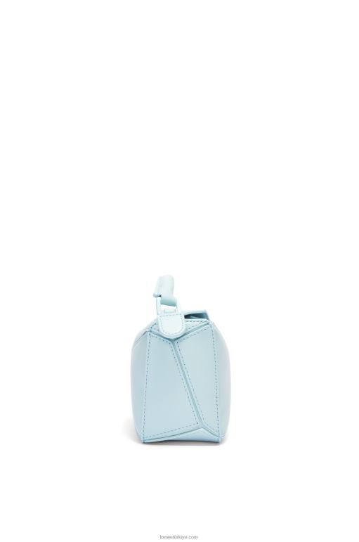 Loewe saten dana derisinden yapboz mini çanta 02600264 kadınlar akuamarin