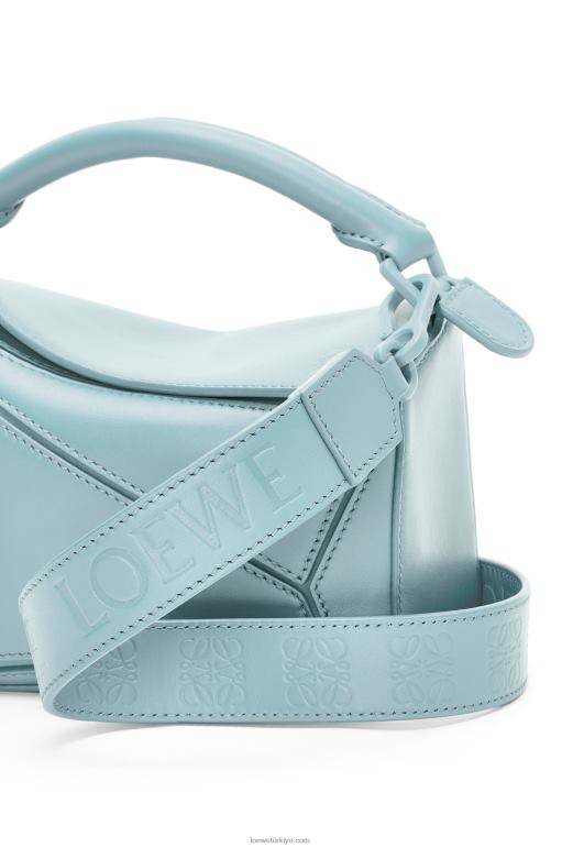 Loewe saten dana derisinden yapboz mini çanta 02600264 kadınlar akuamarin