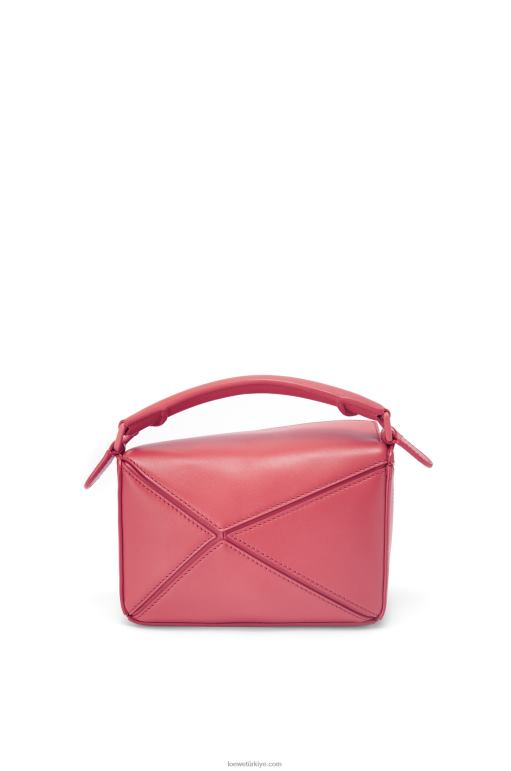 Loewe saten dana derisinden yapboz mini çanta 02600266 kadınlar erik gülü