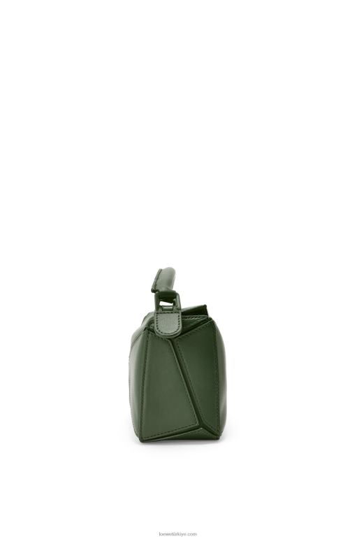 Loewe saten dana derisinden yapboz mini çanta 02600270 kadınlar eski haki