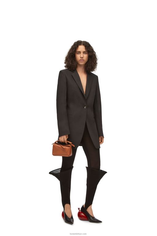 Loewe saten dana derisinden yapboz mini çanta 02600273 kadınlar ceviz