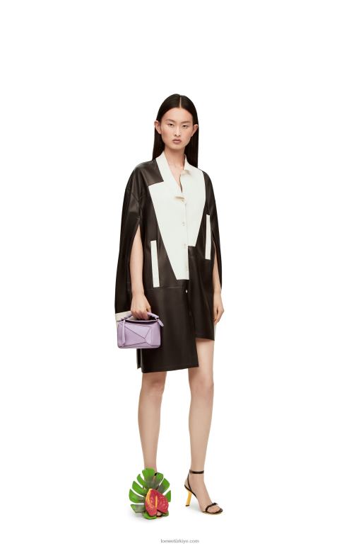 Loewe yumuşak taneli dana derisinden mini yapboz çanta 02600199 kadınlar açık leylak rengi