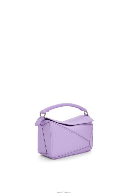 Loewe yumuşak taneli dana derisinden mini yapboz çanta 02600199 kadınlar açık leylak rengi