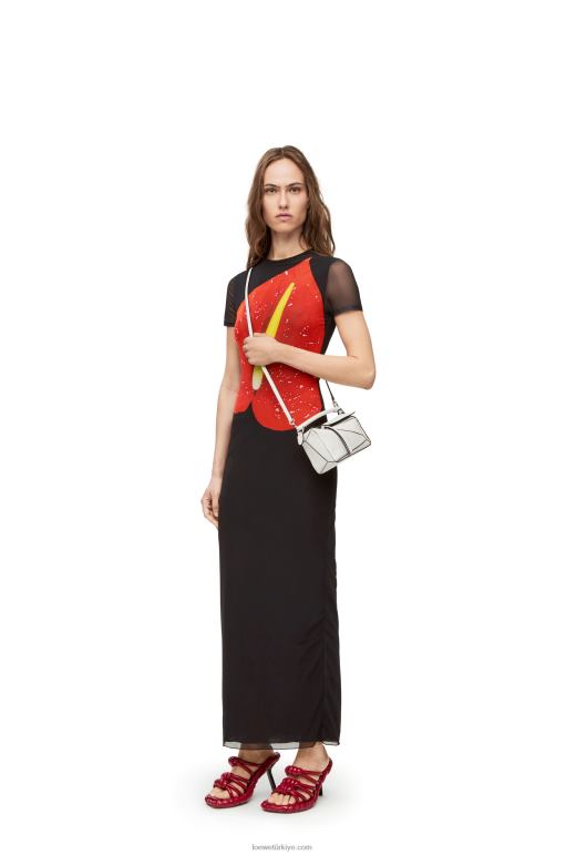 Loewe yumuşak taneli dana derisinden mini yapboz çanta 02600203 kadınlar açık beyaz