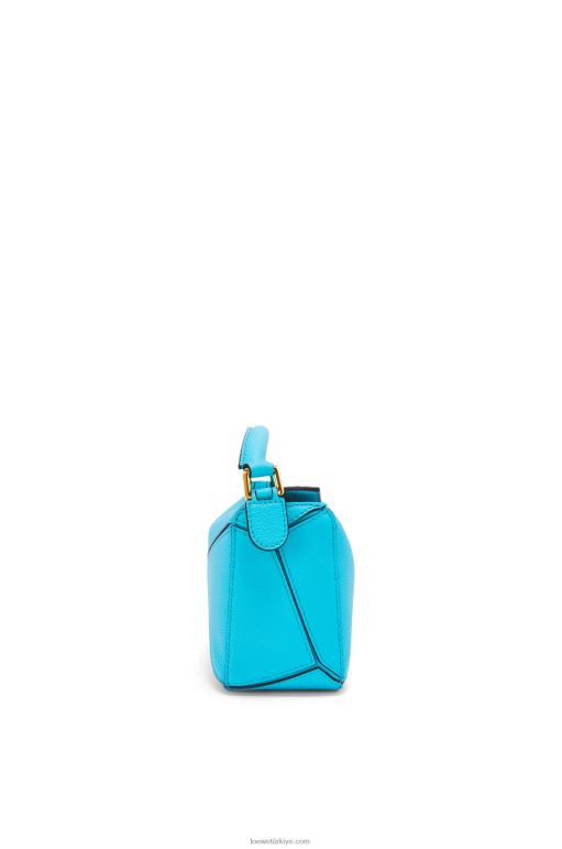 Loewe yumuşak taneli dana derisinden mini yapboz çanta 02600287 kadınlar mavi