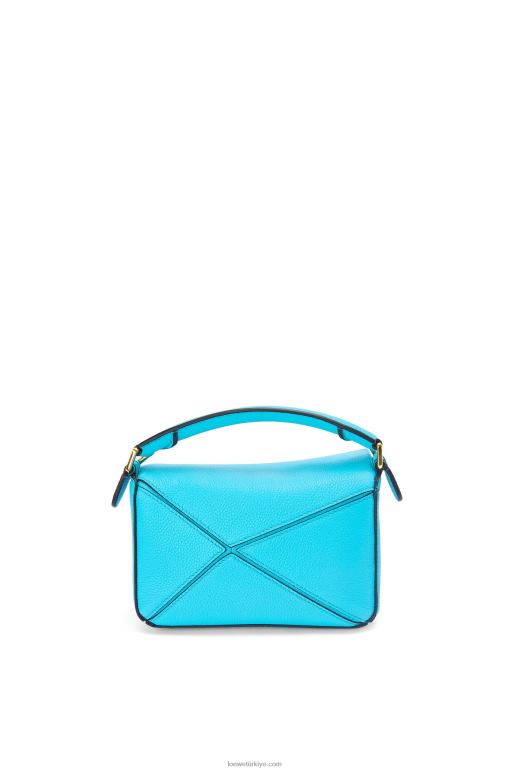Loewe yumuşak taneli dana derisinden mini yapboz çanta 02600287 kadınlar mavi