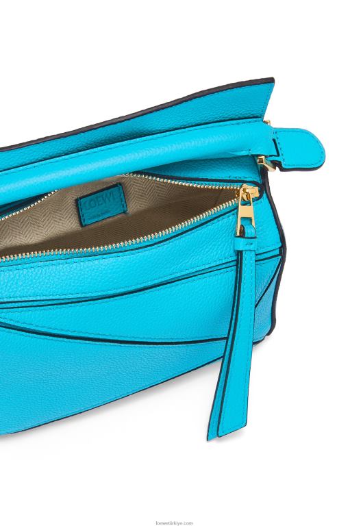 Loewe yumuşak taneli dana derisinden mini yapboz çanta 02600287 kadınlar mavi