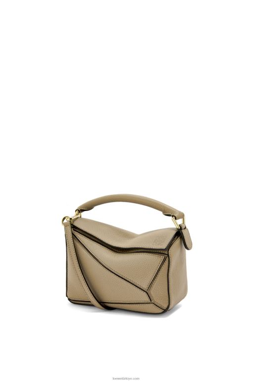 Loewe yumuşak taneli dana derisinden mini yapboz çanta 02600560 kadınlar enginar yeşili