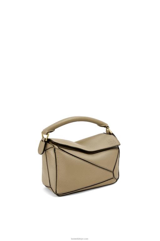 Loewe yumuşak taneli dana derisinden mini yapboz çanta 02600560 kadınlar enginar yeşili