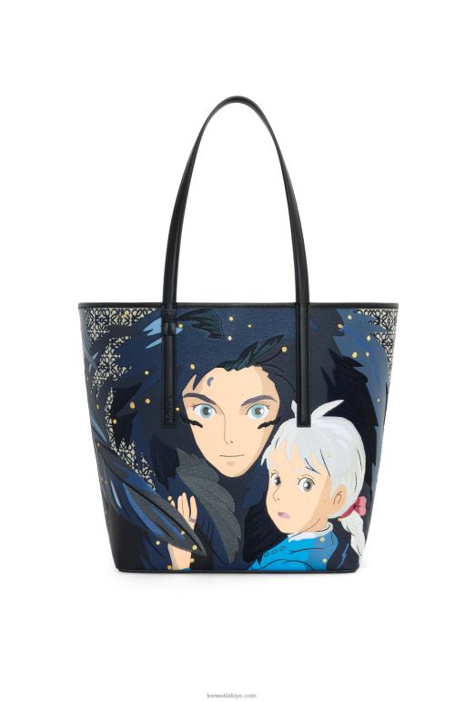 Loewe anagram jakarlı ve dana derisinden howl t tote çanta 02600188 kadınlar siyah