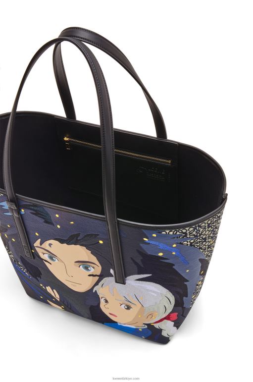 Loewe anagram jakarlı ve dana derisinden howl t tote çanta 02600188 kadınlar siyah
