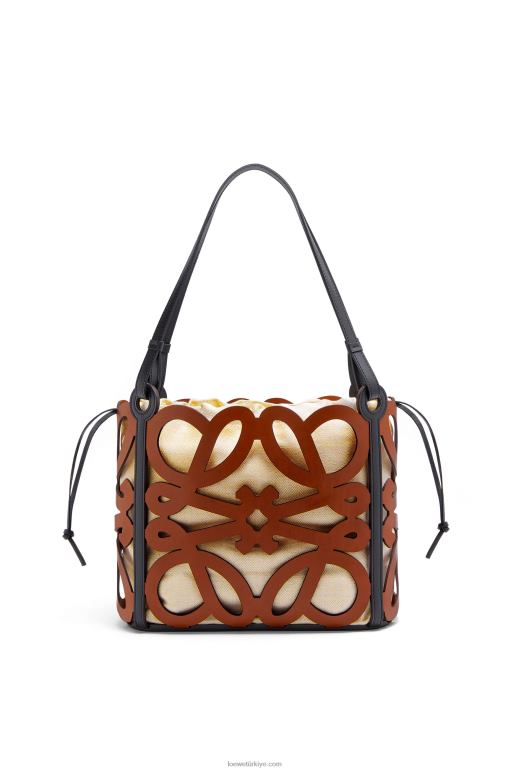 Loewe dana derisinden küçük anagram keseli tote 02600125 kadınlar bronzlaşmak