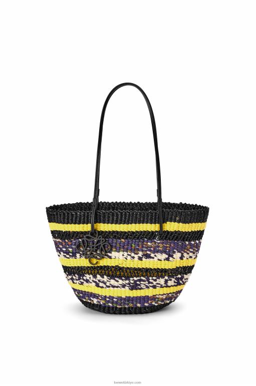 Loewe fil otu ve dana derisinden sepet tote 0260096 kadınlar siyah Sarı