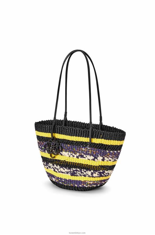 Loewe fil otu ve dana derisinden sepet tote 0260096 kadınlar siyah Sarı