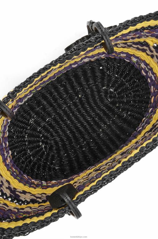 Loewe fil otu ve dana derisinden sepet tote 0260096 kadınlar siyah Sarı