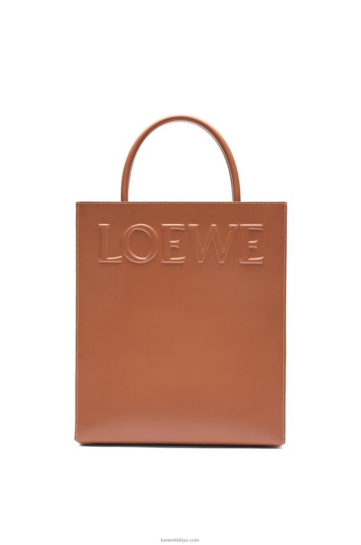 Loewe şık dana derisinden standart a4 çanta 02600115 kadınlar bronzlaşmak