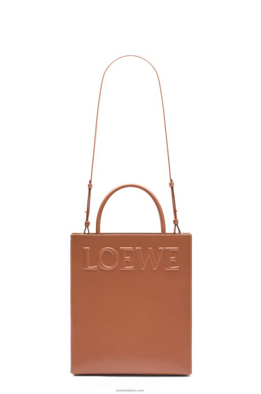 Loewe şık dana derisinden standart a4 çanta 02600115 kadınlar bronzlaşmak