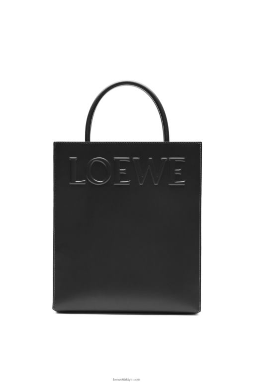 Loewe şık dana derisinden standart a4 çanta 02600117 kadınlar siyah