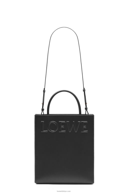 Loewe şık dana derisinden standart a4 çanta 02600117 kadınlar siyah