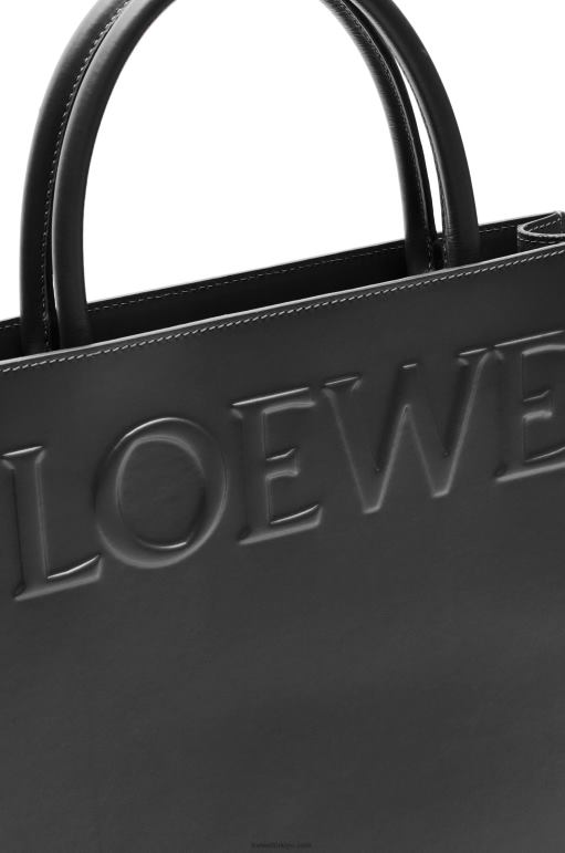 Loewe şık dana derisinden standart a4 çanta 02600117 kadınlar siyah